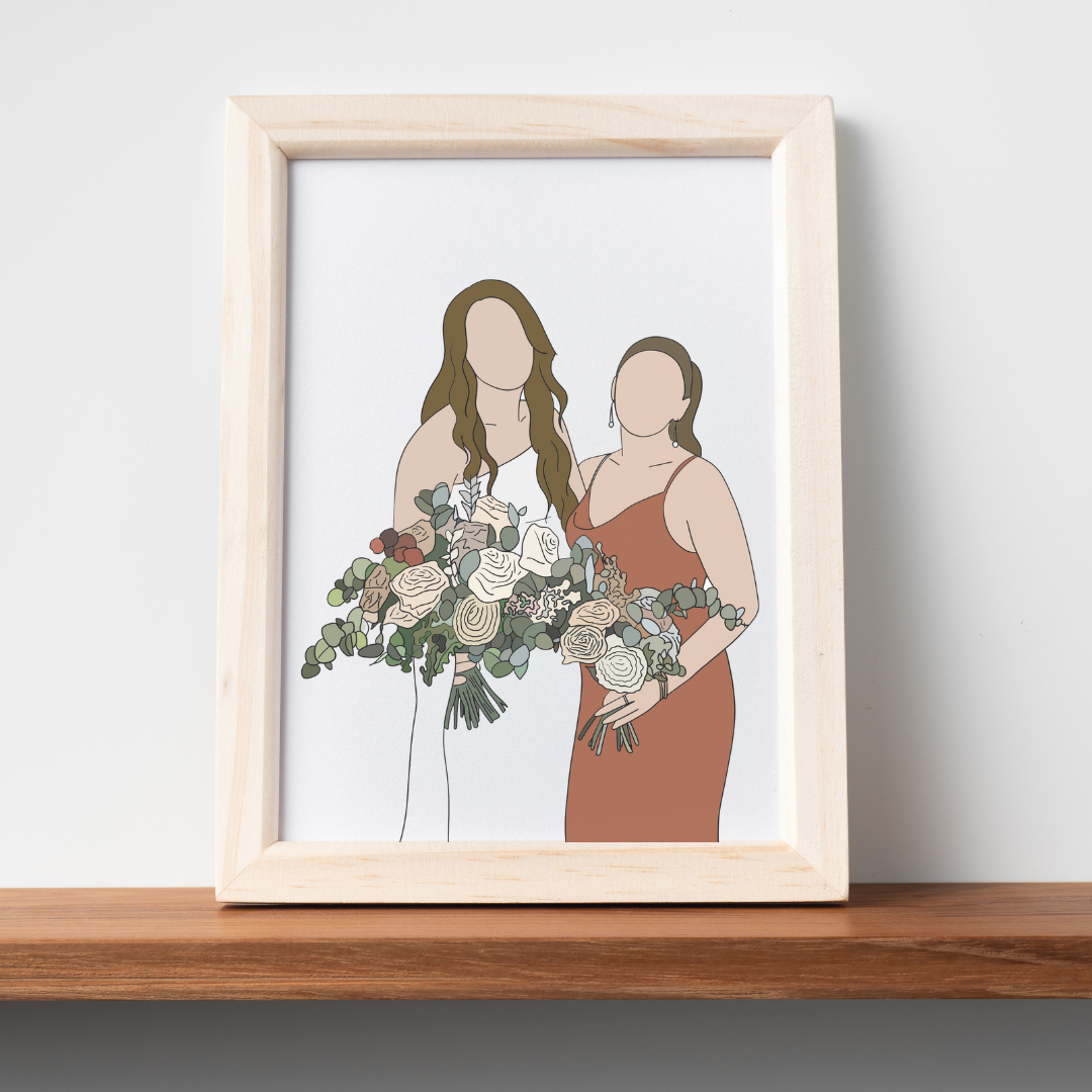 1-3 Person Fine Line Digital Portrait