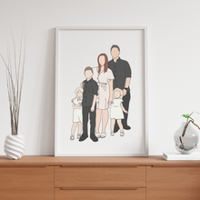 Load image into Gallery viewer, 4-6 Person Fine Line Digital Portrait
