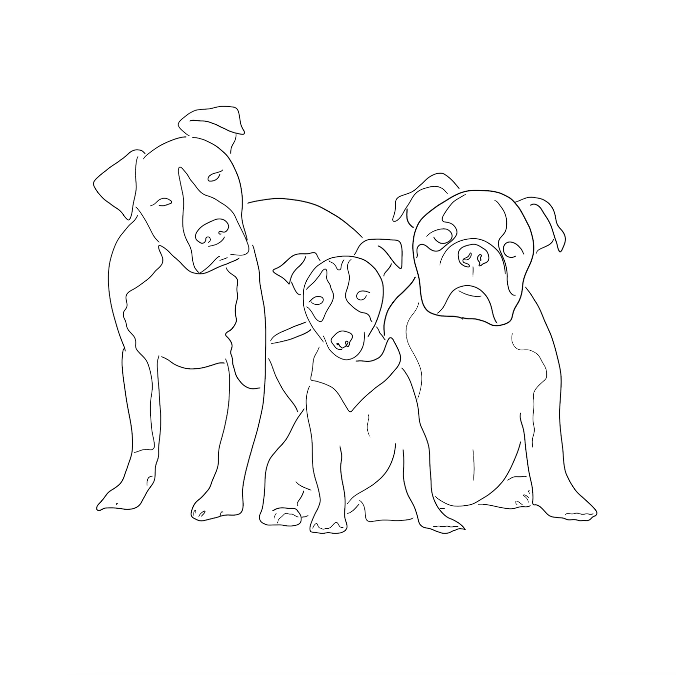 3-4 Pets Digital Portrait